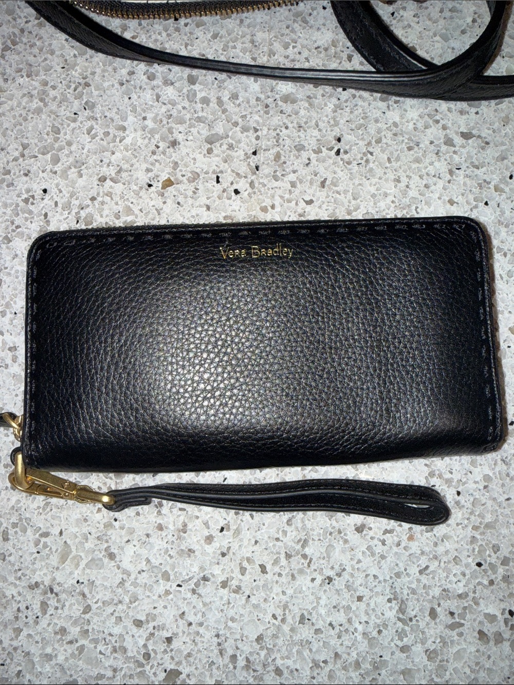 Vera Bradley Black Pebbled Leather Crossbody with Wallet - Picture 4 of 6